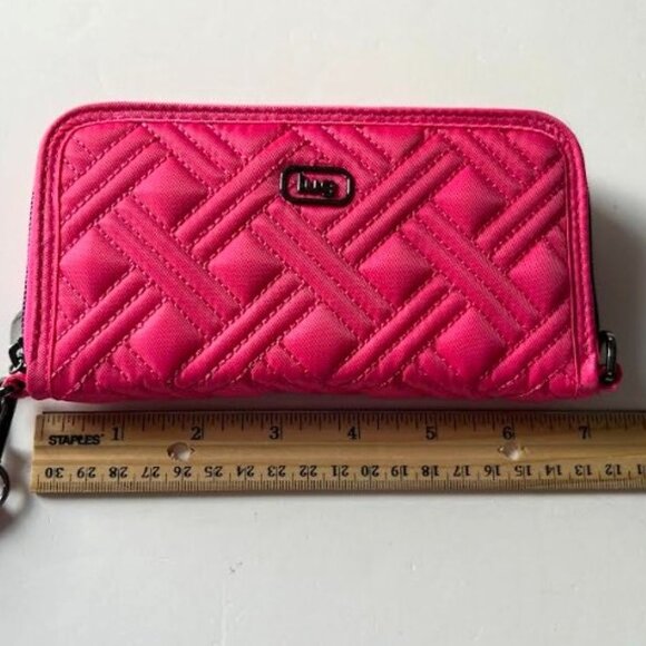 Lug Whirly RFID Wristlet Wallet Powerful Pink - Micro Houndstooth Pink Interior - Picture 10 of 12